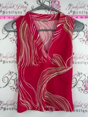Forever 21 tank top swirls y2k Pink and Cream V-Neck Sleeveless Camisole